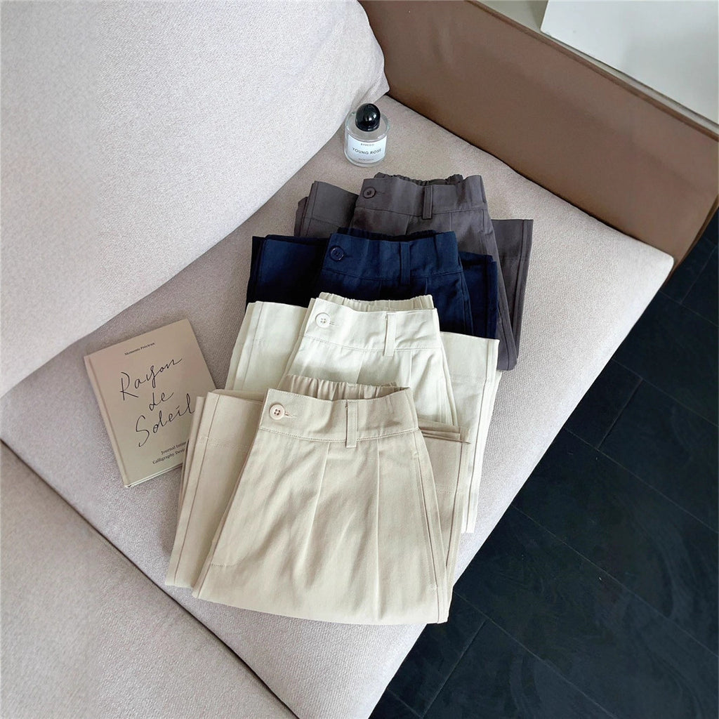 Korean-style Relaxed Simple Figure-flattering Casual Pants