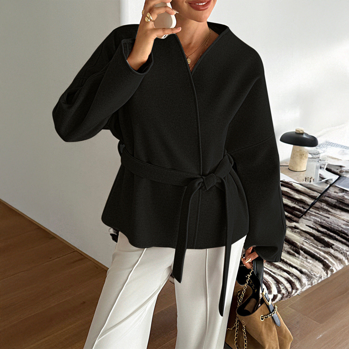 Casual Vacation Strap Long Sleeve Suit Coat Women's Clothing