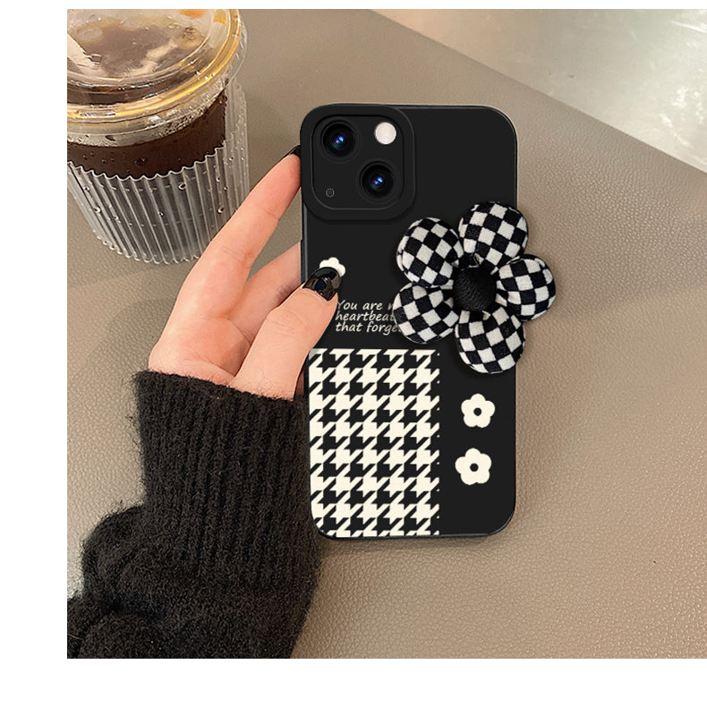Black And White Grid Soft Silicone Phone Case