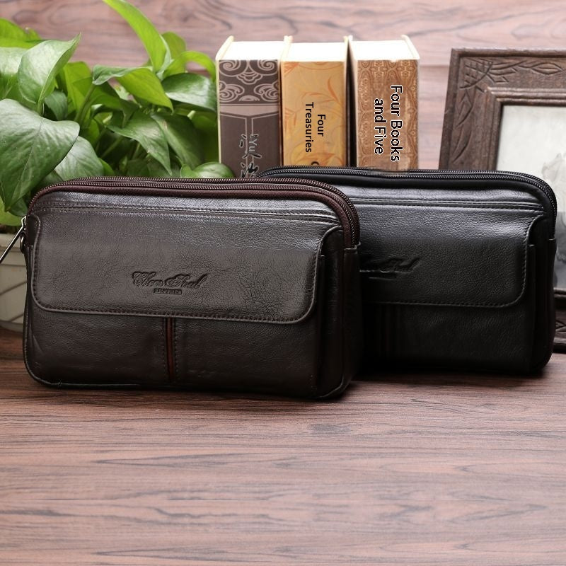 Mens Soft First-Layer Cowhide Clutch Bag