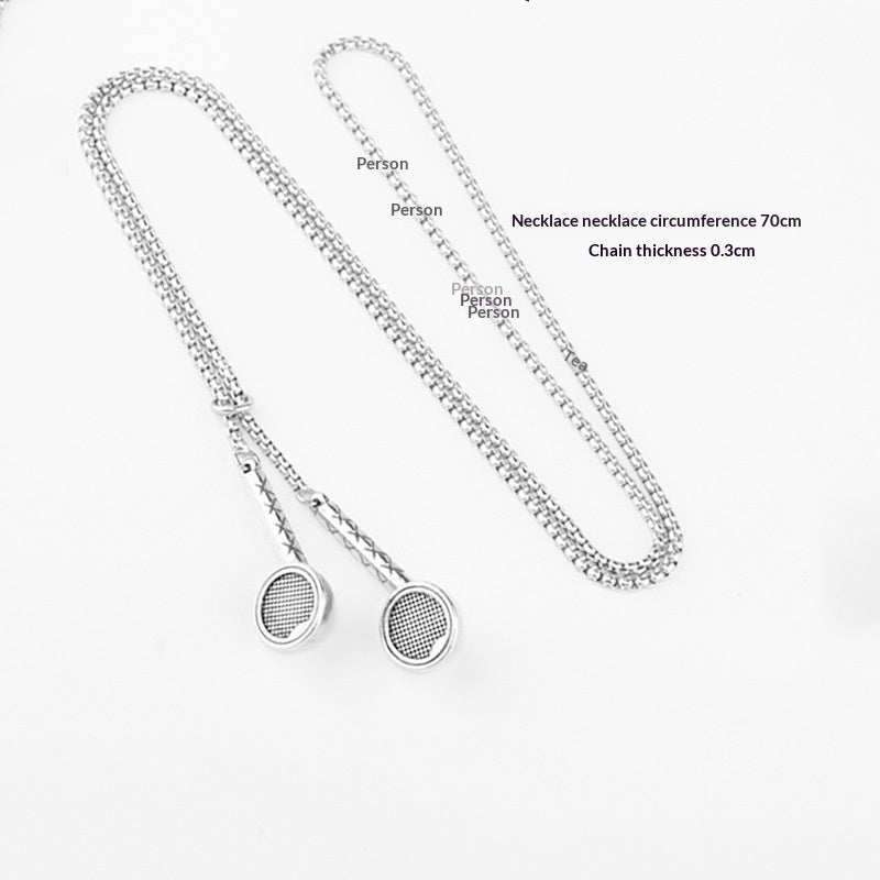 Euro-American Hip-hop Necklace Headphones Niche Vintage
