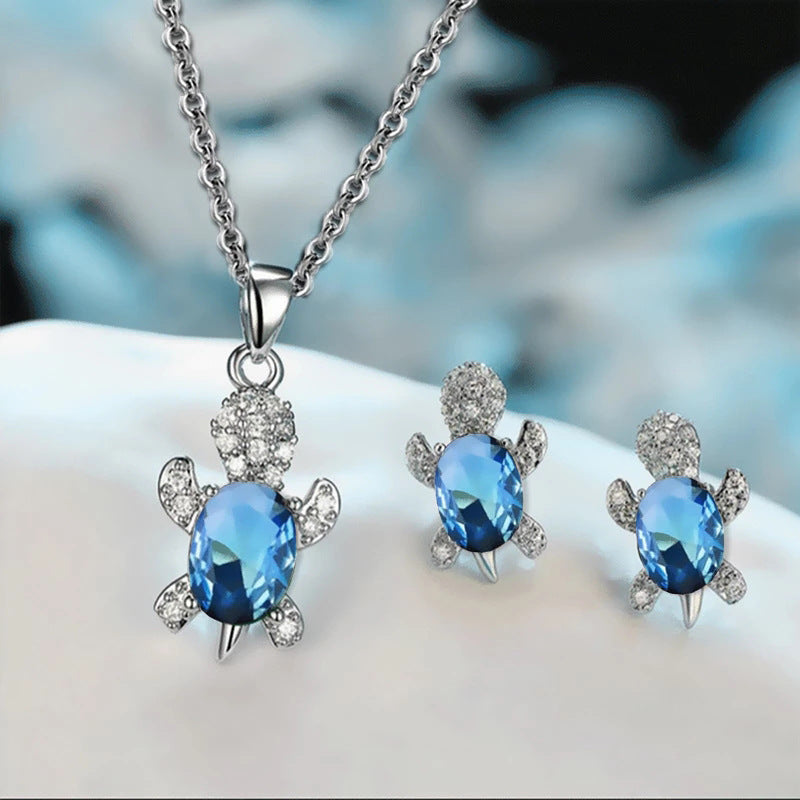Turtle Earrings And Necklace Set For Women, Niche Design Style