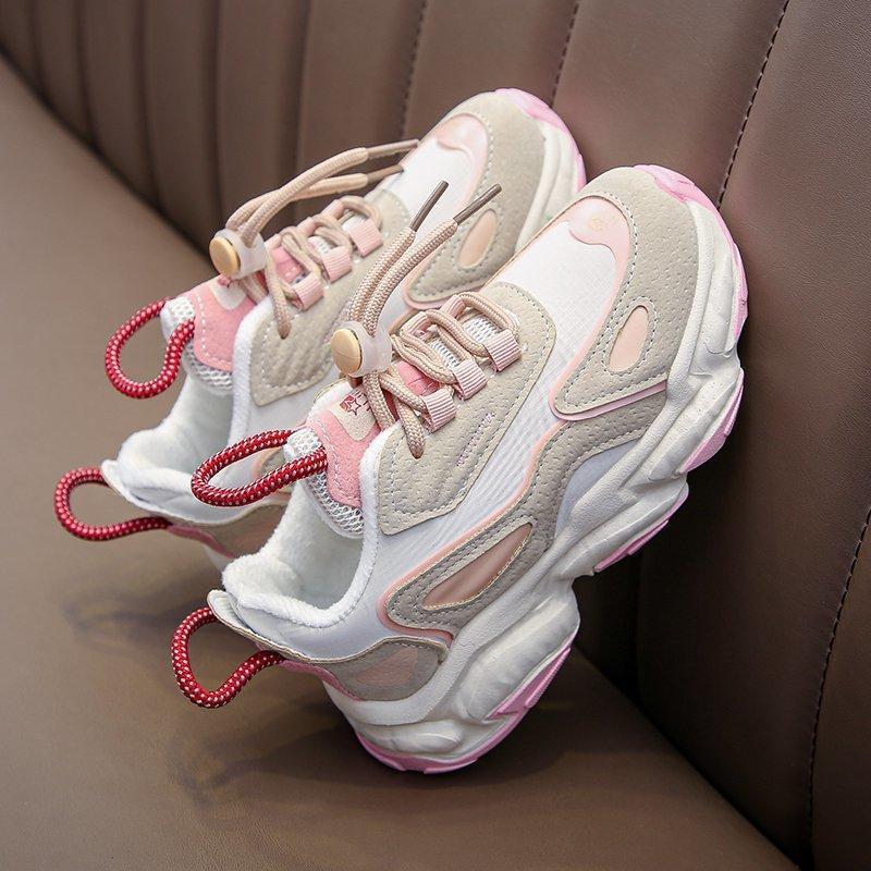Winter Breathable Daily Round Toe Mesh Spot Low Top Solid Color  Daddy Shoes