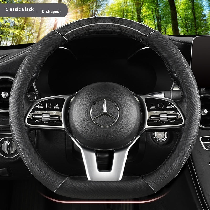 Steering Wheel New Year Crystal Car Cover Leather Modification
