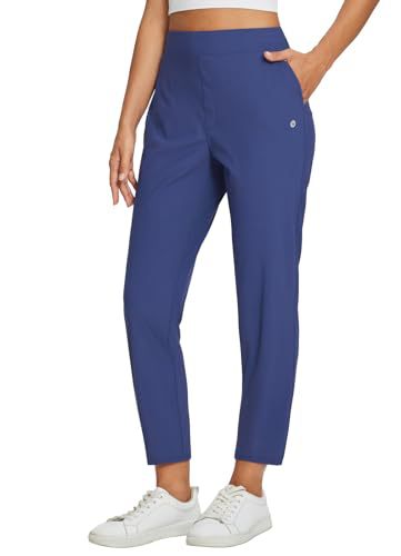 Womens Stretchy Waistband Casual Pants With Zippered Pockets