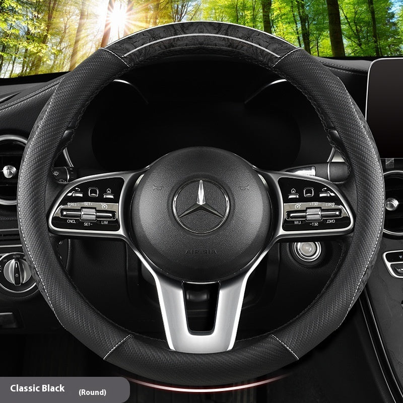 Steering Wheel New Year Crystal Car Cover Leather Modification