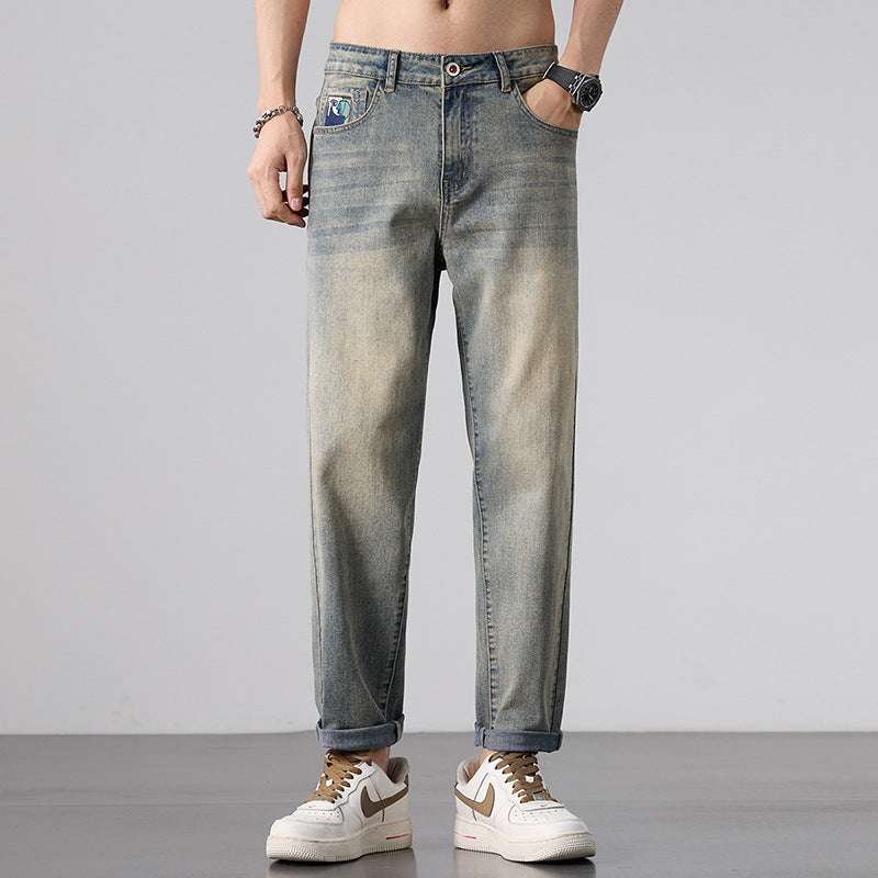 Spring New Mens Stretch Slim-Fit Denim Jeans