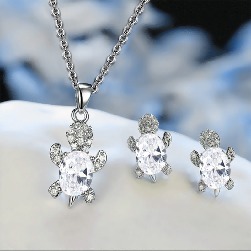 Turtle Earrings And Necklace Set For Women, Niche Design Style