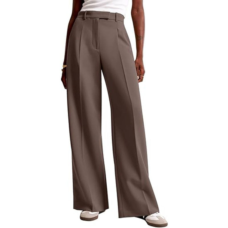 Casual Straight-Leg Business Suit Pants For Women