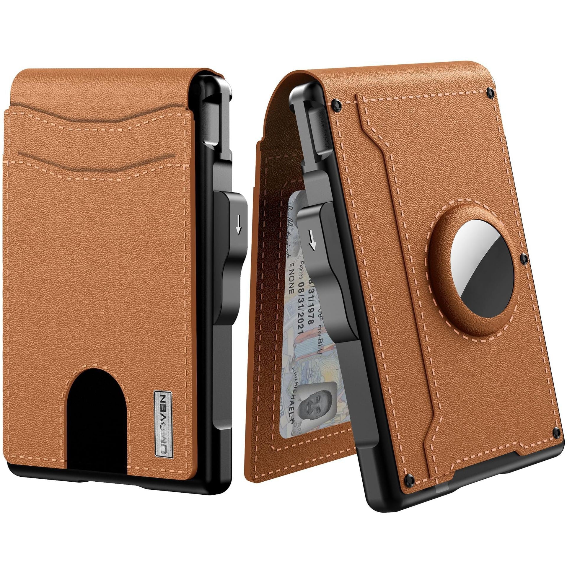 Mens Metal Card Case & Card Holder High-Capacity Anti-Skimming Wallet