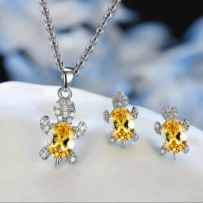 Turtle Earrings And Necklace Set For Women, Niche Design Style