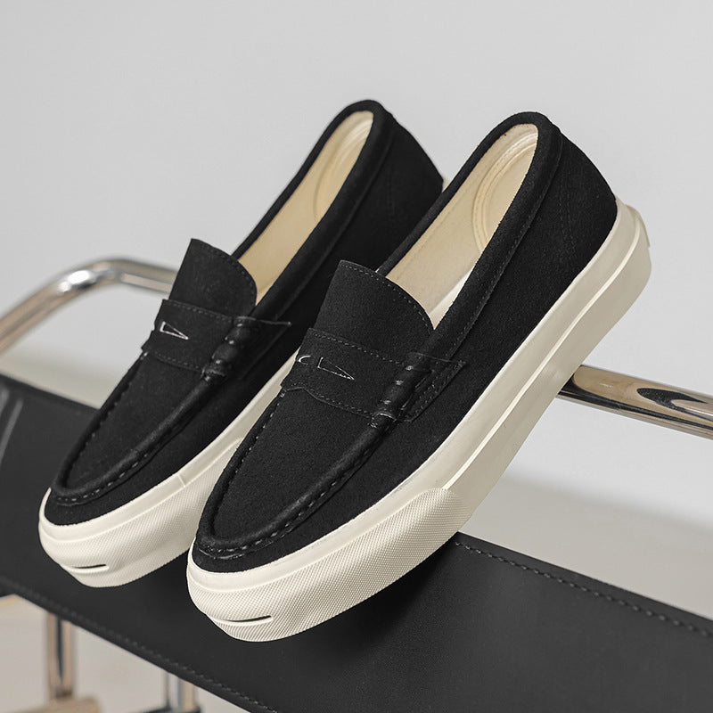 Breathable Suede Low-top Classic Chunky-soled Loafers