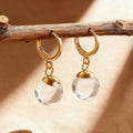Simple Transparent Glass Spherical Earrings Fashionable