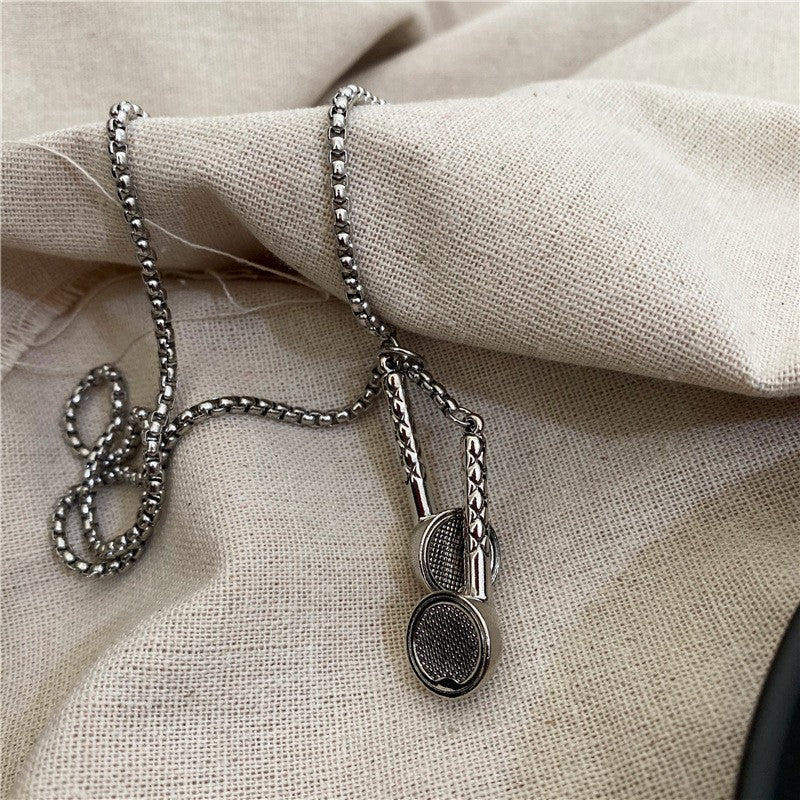 Euro-American Hip-hop Necklace Headphones Niche Vintage