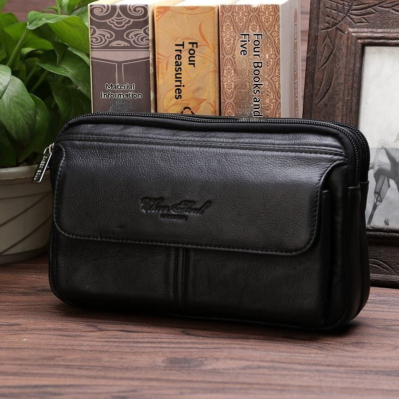Mens Soft First-Layer Cowhide Clutch Bag