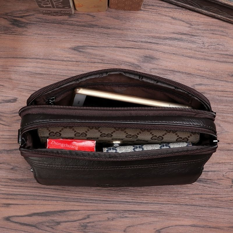 Mens Soft First-Layer Cowhide Clutch Bag