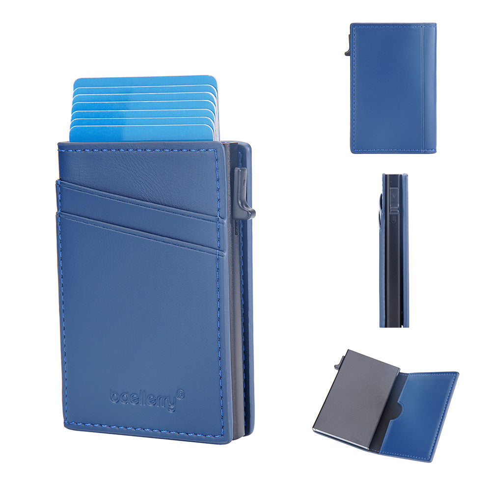 Simple Side Push Aluminum Box Card Holder Men
