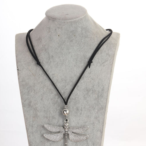 Acrylic Alloy CCB Wax Cord Jewelry Dragonfly Necklace Womens