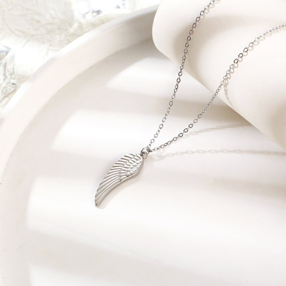 Feather Titanium Steel Necklace For Men And Women A Versatile Collarbone Chain