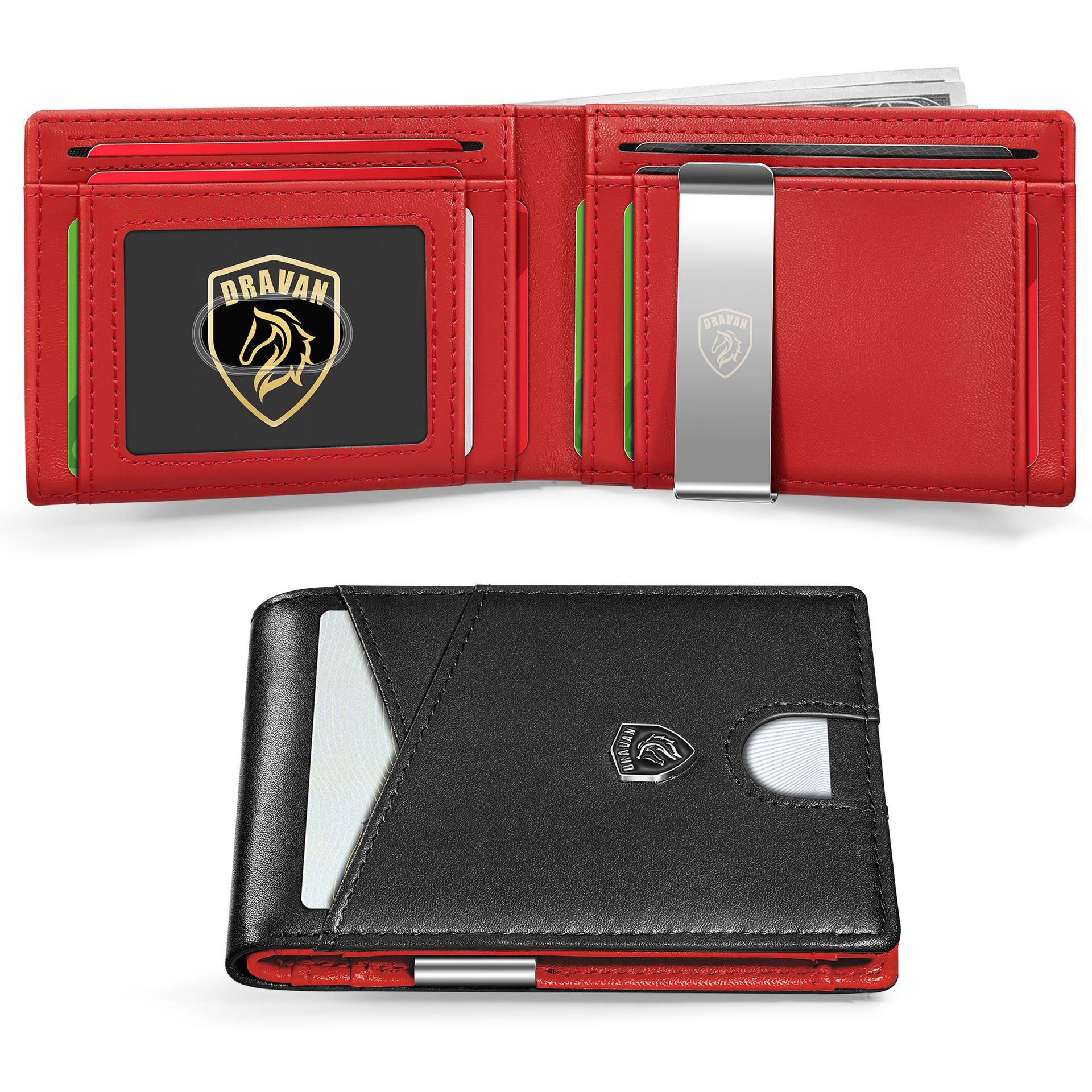 Card Holder Portable Carbon Fiber Coin Purse Men's Leather Bag