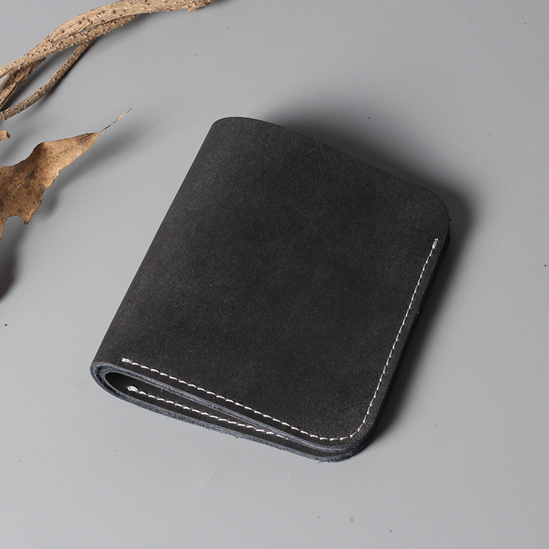 Men's And Women's Simple Hard Leather Wallet