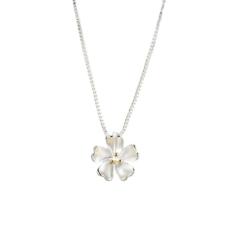 Silver-Plated Necklace From The Color-Separation Floral Collection For Women