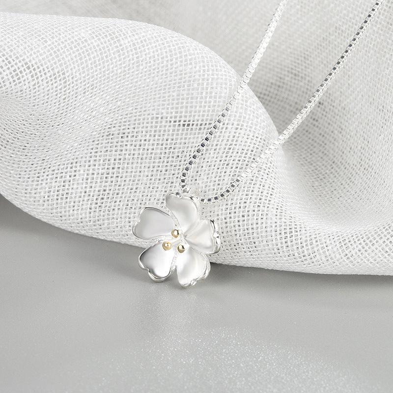 Silver-Plated Necklace From The Color-Separation Floral Collection For Women