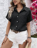 Women's Fashionable Loose-Fit Pocketed Casual Shirt