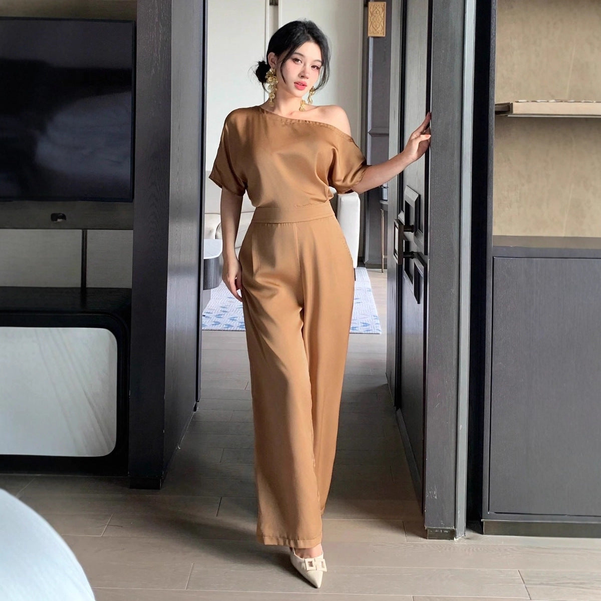 New AutumnWinter Jumpsuit For Women Elegant Asymmetrical Formal Dress