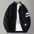 Mens Thermal Knitted Jacket With A Mock Neck And Long Sleeves