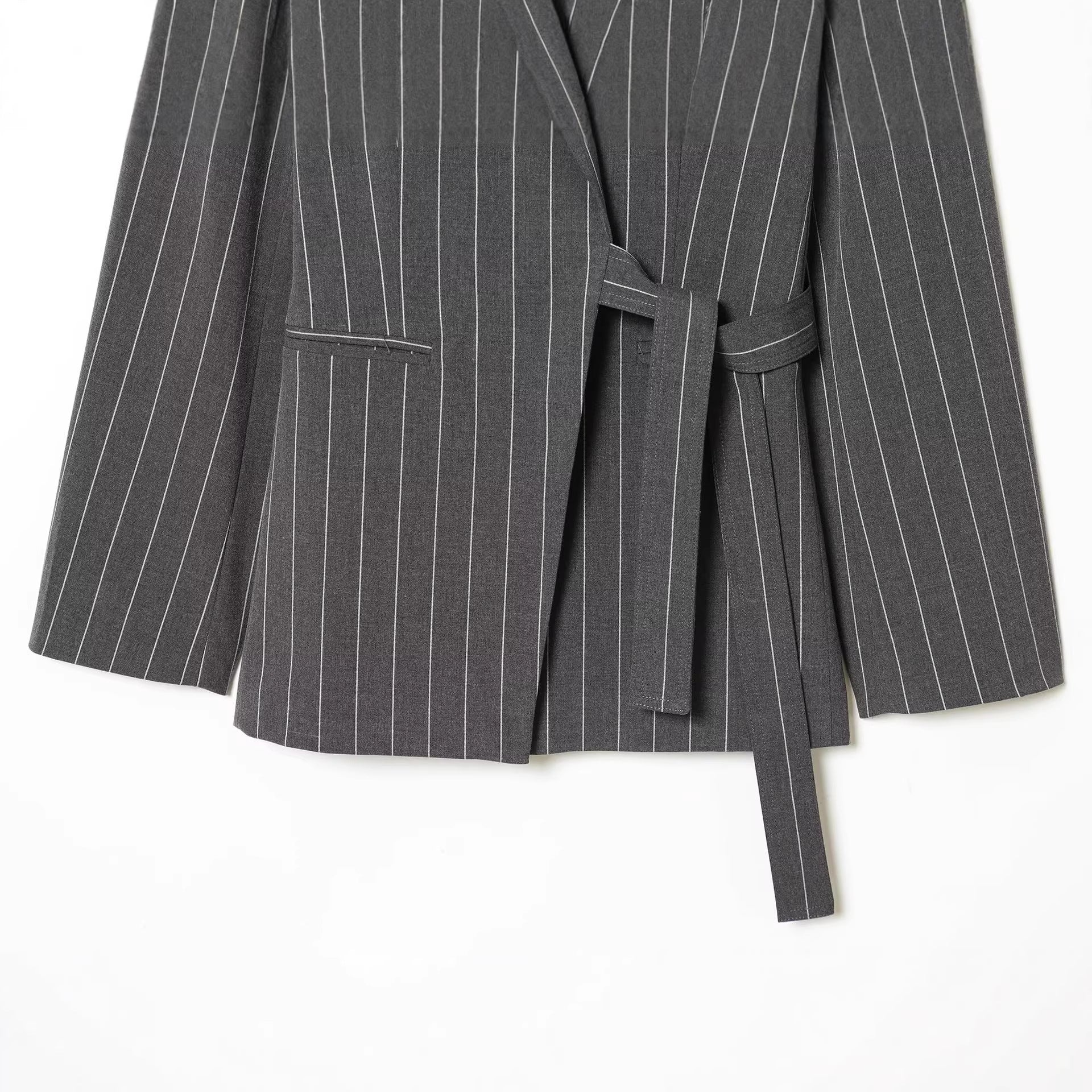 Stylish Wrap-style Belted Casual Suit Pants