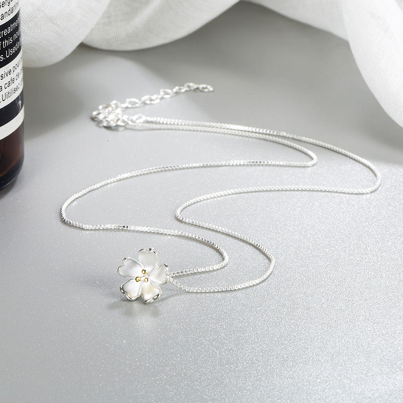 Silver-Plated Necklace From The Color-Separation Floral Collection For Women