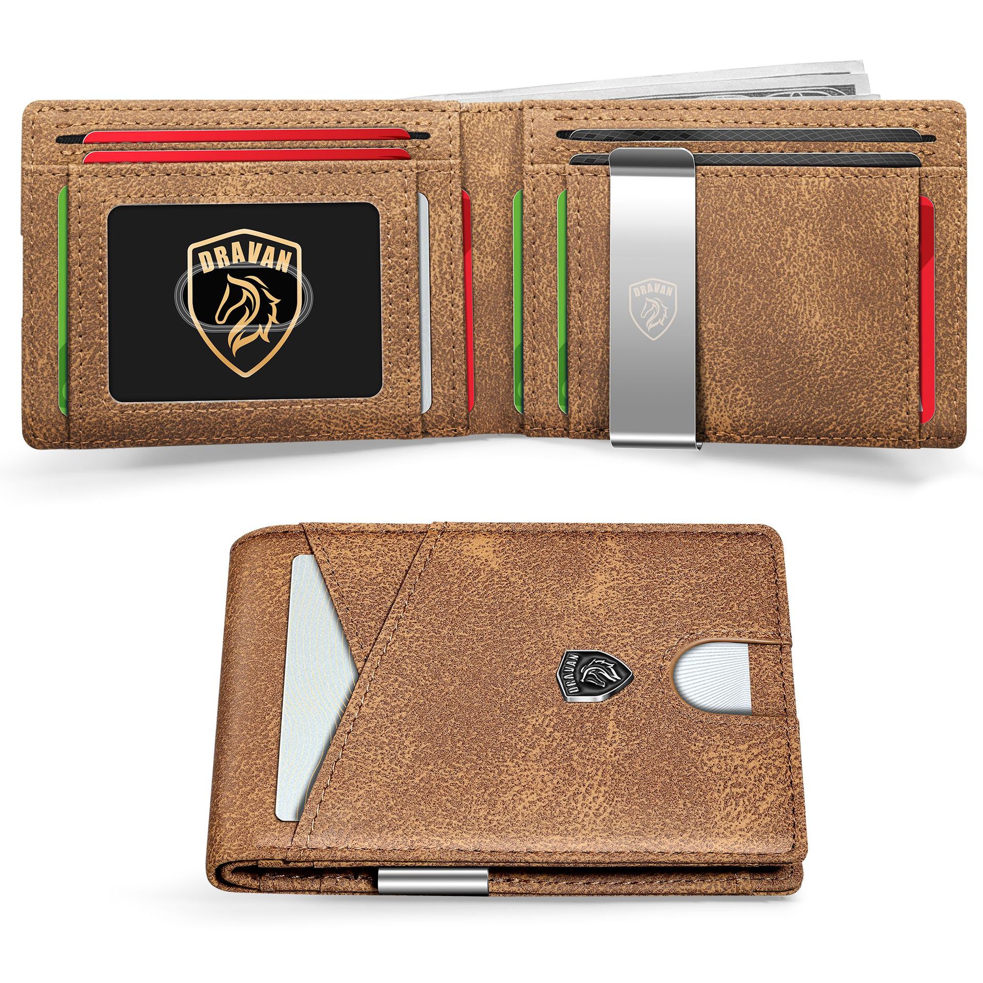 Card Holder Portable Carbon Fiber Coin Purse Men's Leather Bag