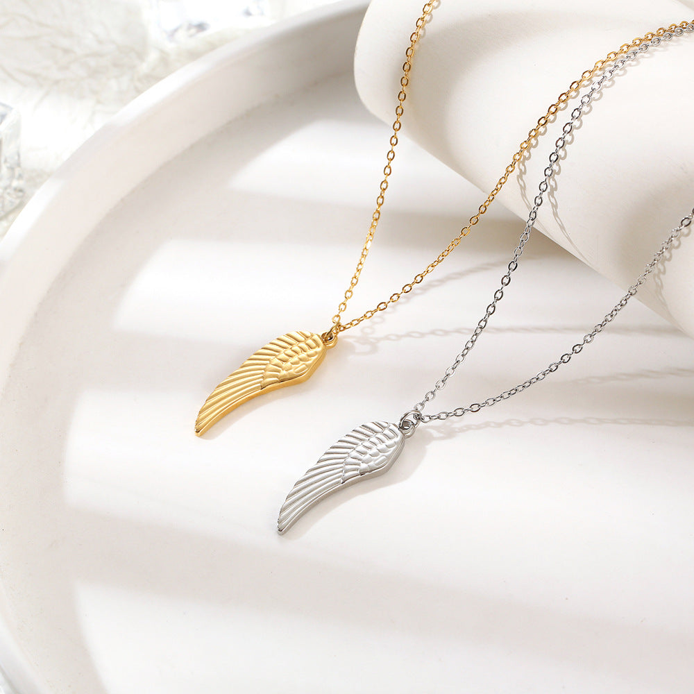 Feather Titanium Steel Necklace For Men And Women A Versatile Collarbone Chain